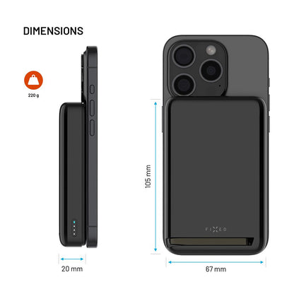 Vanjska baterija Wireless Fixed MagZen 10 Pro, 10000mAh, 30W, PD + FQI, 1 x QI - 1 x USB-C, Crna