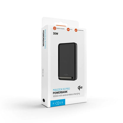 Vanjska baterija Wireless Fixed MagZen 10 Pro, 10000mAh, 30W, PD + FQI, 1 x QI - 1 x USB-C, Crna