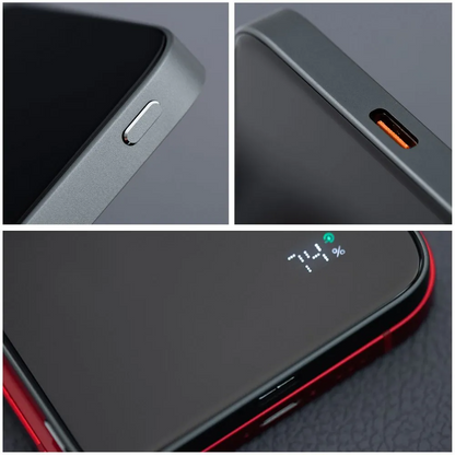 Vanjska bežična baterija Forcell F5K8, 5000mAh, 15W, PD + FQI, 1 x QI - 1 x USB-C, Crna