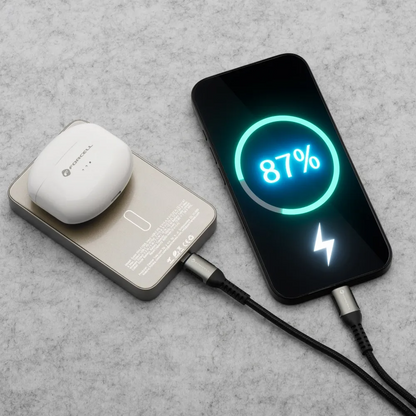 Vanjska bežična baterija Forcell F10K8, 10000mAh, 15W, PD + FQI, 1 x QI - 1 x USB-C, Zlatna