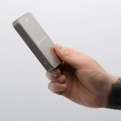 Vanjska bežična baterija Forcell F5K8, 5000mAh, 15W, PD + FQI, 1 x QI - 1 x USB-C, Zlatna