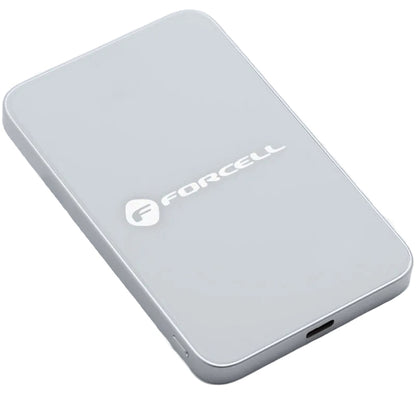 Vanjska bežična baterija Forcell F5K8, 5000mAh, 15W, PD + FQI, 1 x QI - 1 x USB-C, Bijela