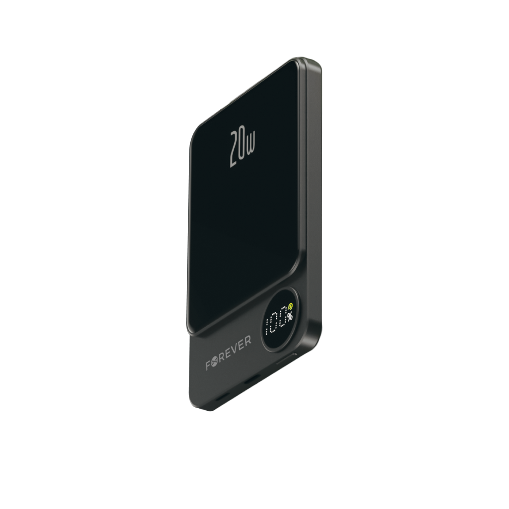 Vanjska baterija Wireless Forever MATB-200, 5000mAh, 20W, PD + FQI, 1 x QI - 1 x USB-C, Crna