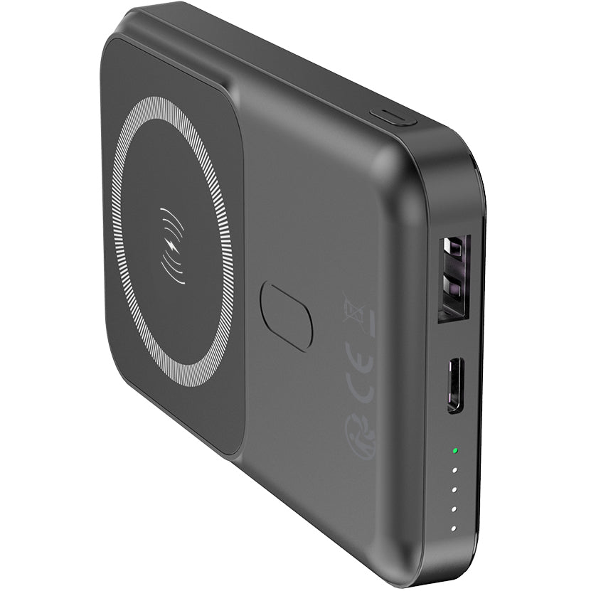 Vanjska baterija Forever MATB-100, bežična, 10000mAh, 22.5W, QC + PD + FQI, 1 x QI - 1 x USB-A - 1 x USB-C, crna