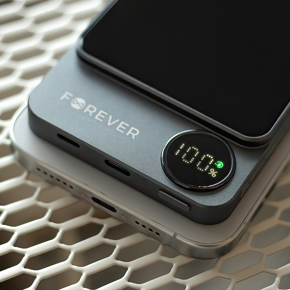 Vanjska baterija Wireless Forever MATB-200, 5000mAh, 20W, PD + FQI, 1 x QI - 1 x USB-C, Crna