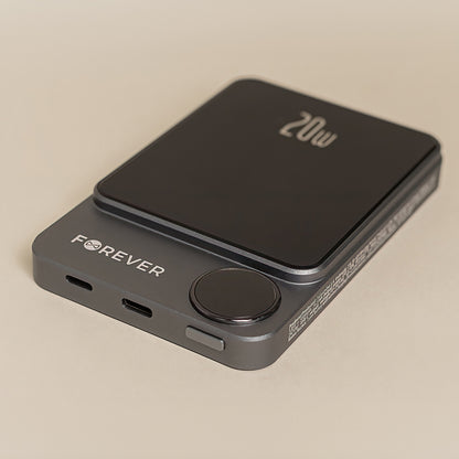 Vanjska baterija Wireless Forever MATB-200, 5000mAh, 20W, PD + FQI, 1 x QI - 1 x USB-C, Crna