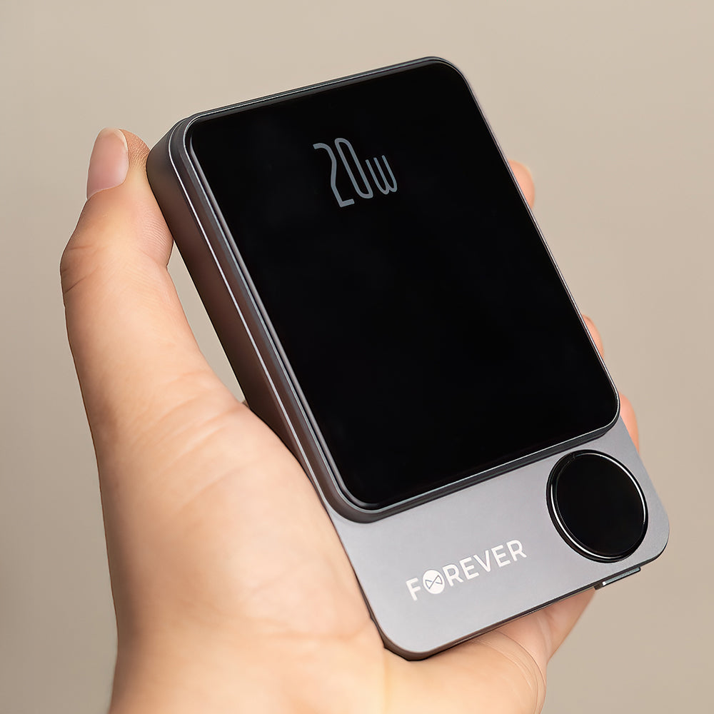 Vanjska baterija Wireless Forever MATB-200, 5000mAh, 20W, PD + FQI, 1 x QI - 1 x USB-C, Crna