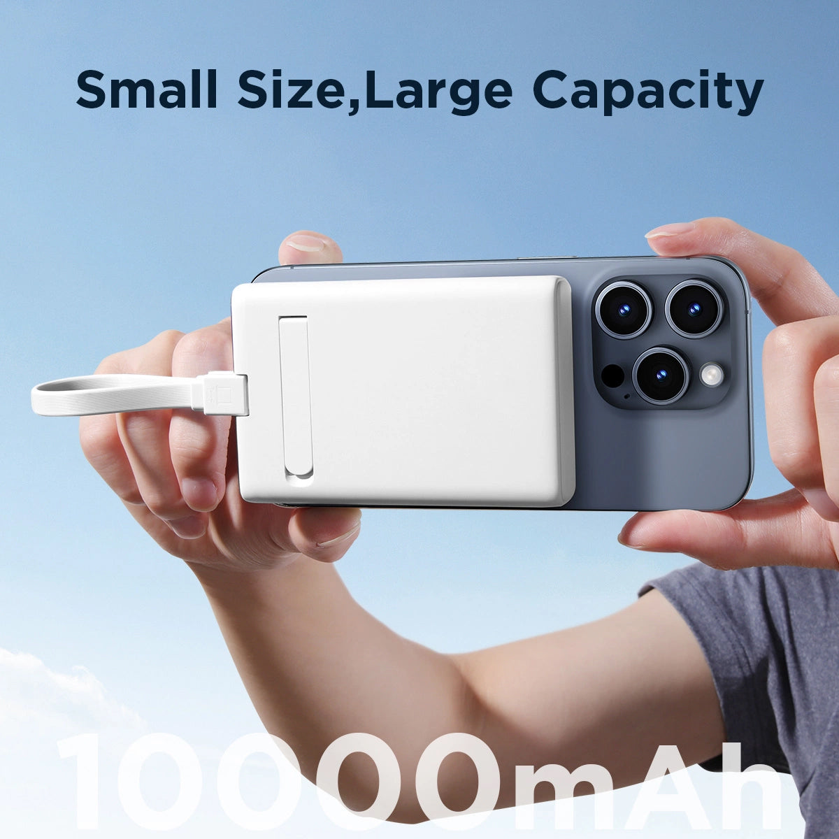 Vanjska bežična baterija Joyroom JR-PBM01, 10000mAh, 20W, QC + PD + FQI, 1 x Lightning - 1 x QI - 1 x USB-C, Bijela