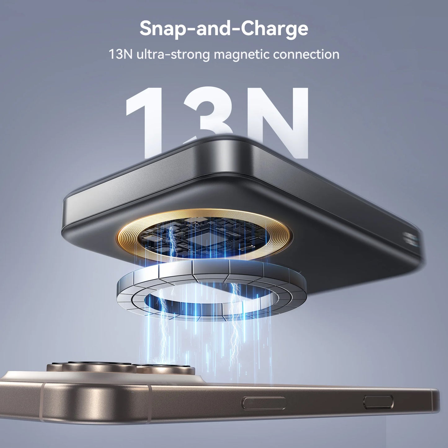 Vanjska baterija Joyroom JR-PBM12, 10000mAh, 22.5W, QC + PD + FQI, 1 x QI - 1 x USB-A - 1 x USB-C, Crna