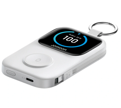 Bežična vanjska baterija Joyroom JR-W19, 5000mAh, 20W, QC + PD, 1 x Lightning - 1 x QI - 2 x USB-C, Bijela
