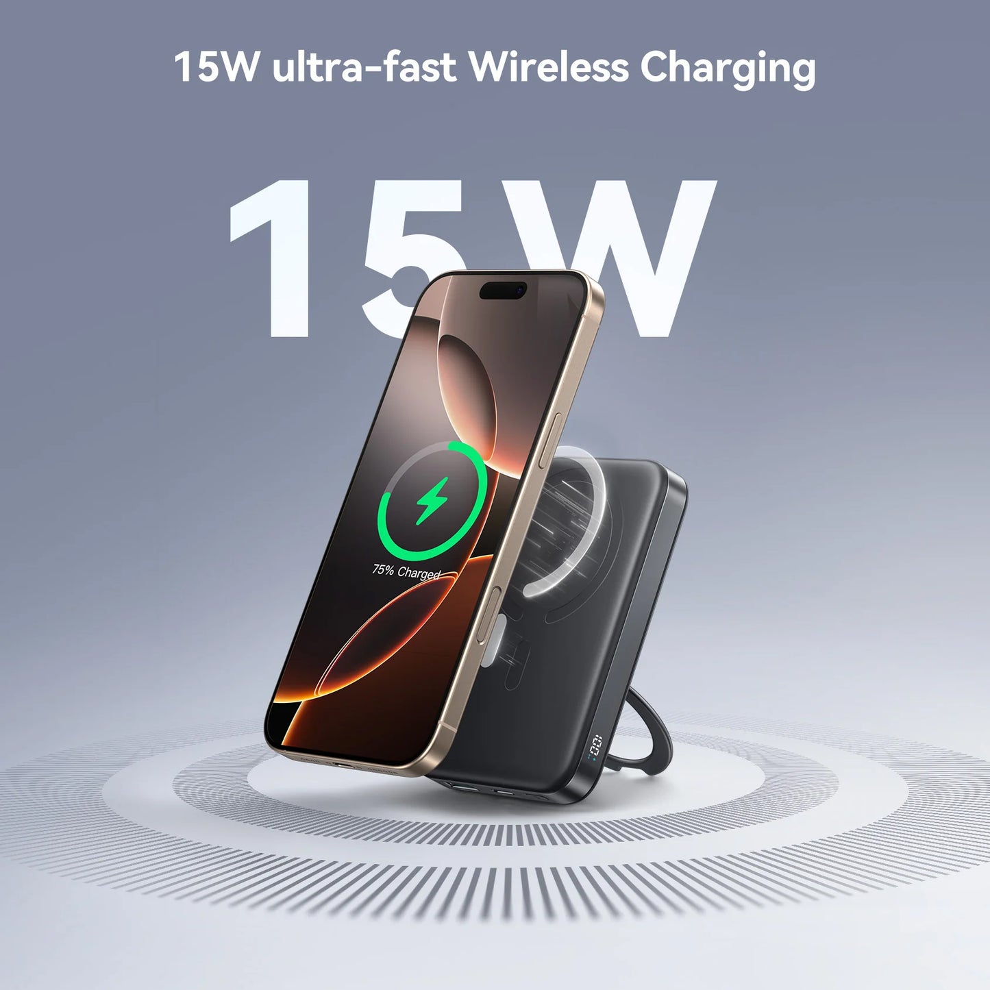 Vanjska baterija Joyroom JR-PBM12, 10000mAh, 22.5W, QC + PD + FQI, 1 x QI - 1 x USB-A - 1 x USB-C, Crna