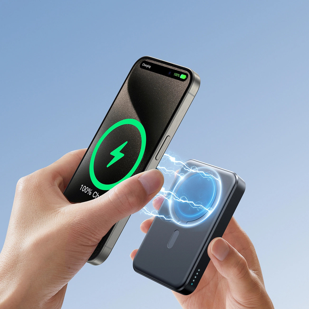 Vanjska bežična baterija Joyroom JR-W020, 10000mAh, 20W, QC + PD + FQI, 1 x QI - 1 x USB-A - 1 x USB-C, Crna