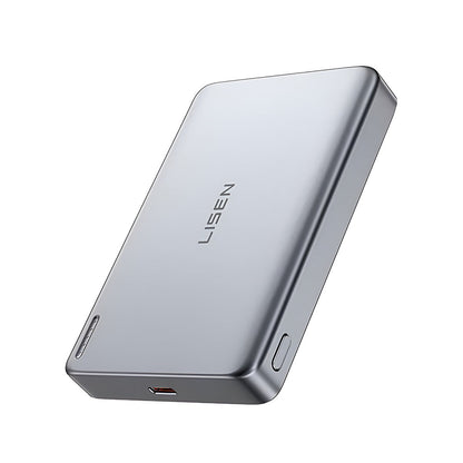 Bežična vanjska baterija Lisen L601 Pro, 10000mAh, 27W, PD + FQI, 1 x QI - 1 x USB-C, Siva YL0325100009