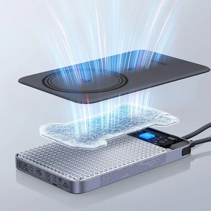 Bežična vanjska baterija UGREEN PB570 (75982B), 10000 mAh, 30 W, PD + FQI, 1 x QI – 2 x USB-C, siva