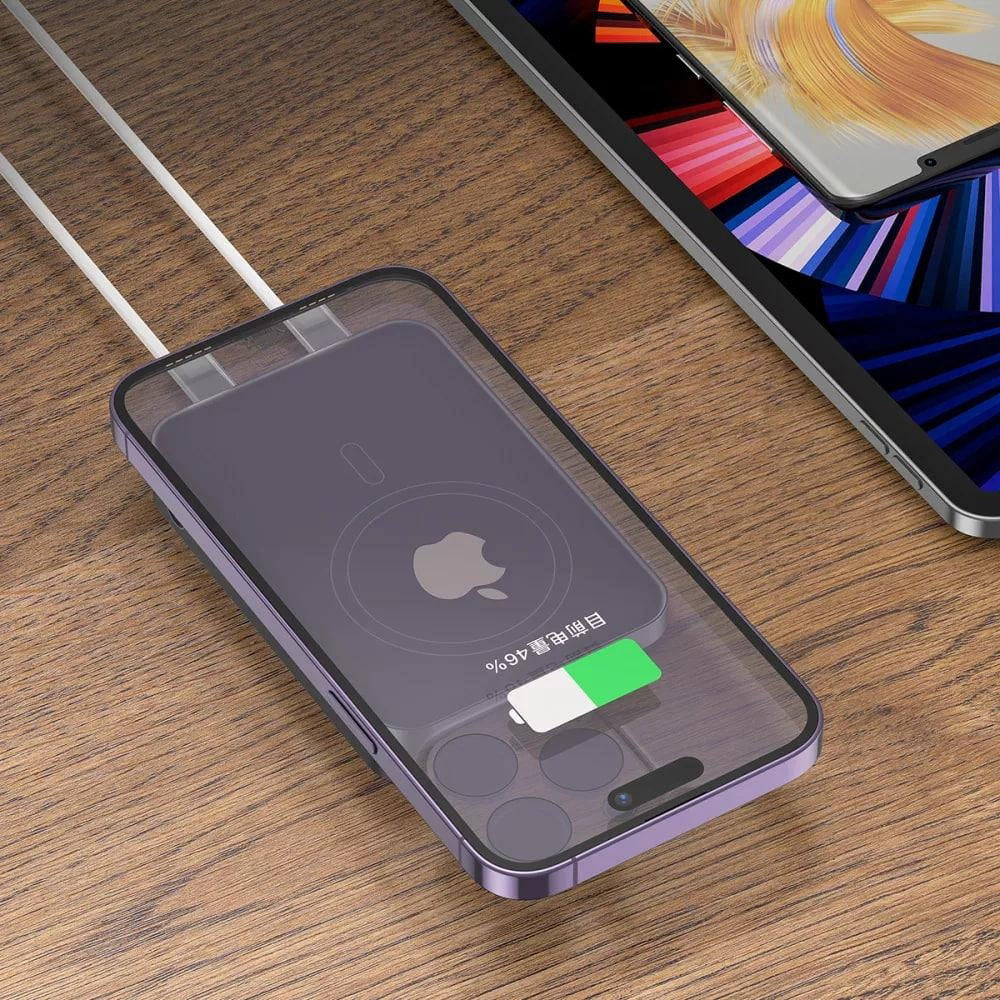 Vanjska baterija Wireless Proove Hoodman, 10000mAh, 20W, PD + FQI, 1 x QI - 1 x USB-C, Siva PBH120010003