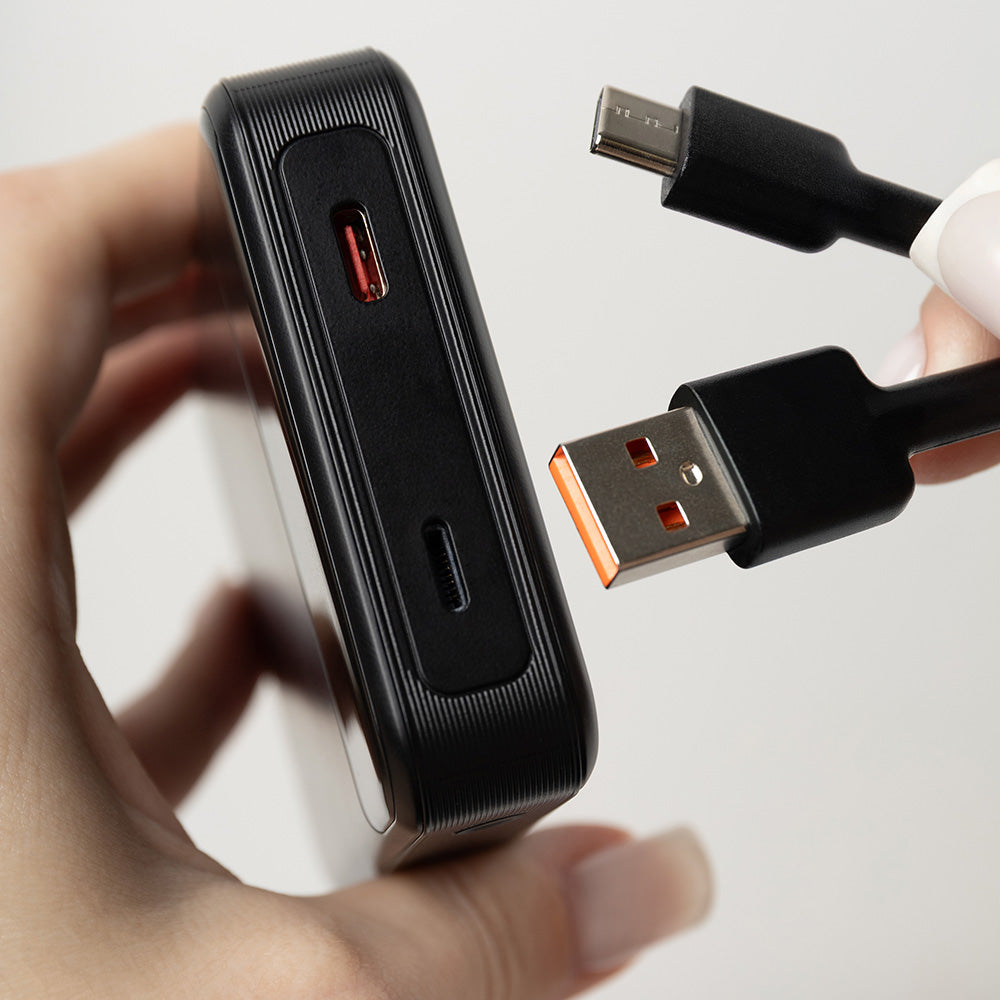 Vanjska baterija Wireless Proove Hoodman, 10000mAh, 20W, PD + FQI, 1 x QI - 1 x USB-C, Crna PBH120010001