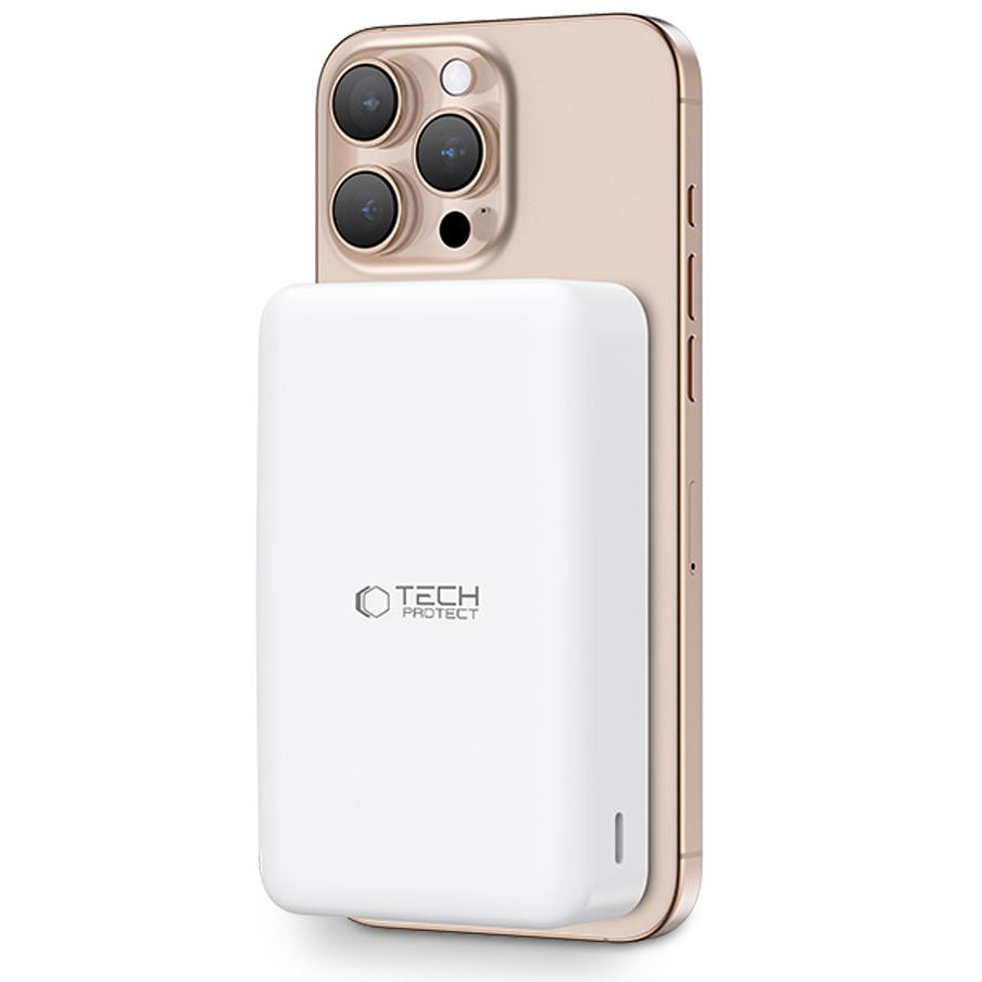 Vanjska baterija Wireless Tech-Protect PB12 LifeMag, 20000mAh, 20W, QC + PD + FQI, 1 x QI - 1 x USB-A - 1 x USB-C, Bijela