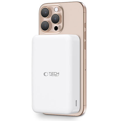 Vanjska baterija Wireless Tech-Protect PB12 LifeMag, 20000mAh, 20W, QC + PD + FQI, 1 x QI - 1 x USB-A - 1 x USB-C, Bijela