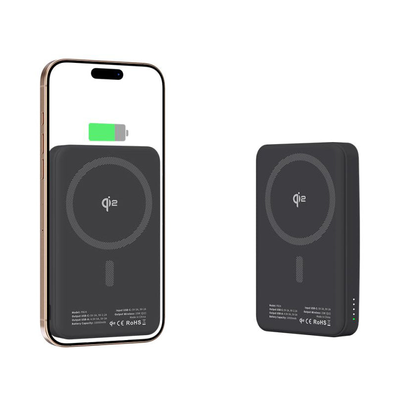 Vanjska baterija Wireless Tech-Protect PB24 LifeMag, 10000mAh, 15W, PD + FQI, 1 x QI - 1 x USB-A - 1 x USB-C, Crna