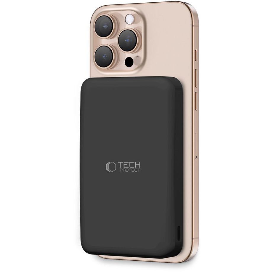 Vanjska baterija Wireless Tech-Protect PB24 LifeMag, 10000mAh, 15W, PD + FQI, 1 x QI - 1 x USB-A - 1 x USB-C, Crna