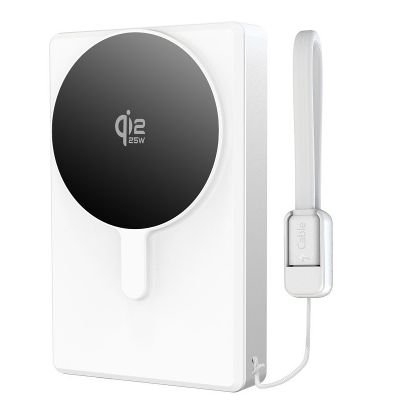 Bežična vanjska baterija Tech-Protect PB40 LifeMag, 10000mAh, 25W, PD + FQI, 1 x QI - 1 x USB-C, Srebrna