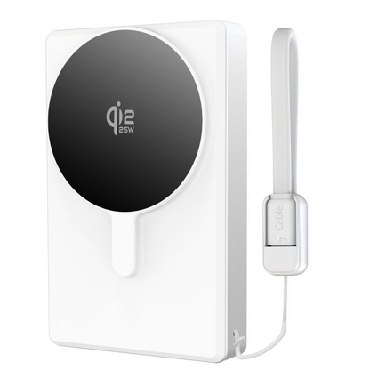 Bežična vanjska baterija Tech-Protect PB40 LifeMag, 10000mAh, 25W, PD + FQI, 1 x QI - 1 x USB-C, Srebrna
