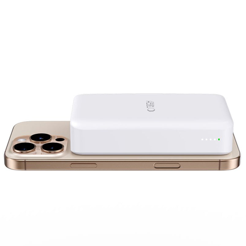 Vanjska baterija Wireless Tech-Protect PB12 LifeMag, 20000mAh, 20W, QC + PD + FQI, 1 x QI - 1 x USB-A - 1 x USB-C, Bijela