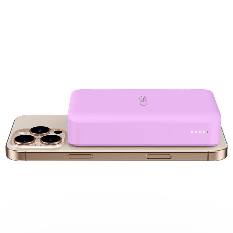Vanjska baterija Wireless Tech-Protect PB12 LifeMag, 20000mAh, 20W, QC + PD + FQI, 1 x QI - 1 x USB-A - 1 x USB-C, Ljubičasta