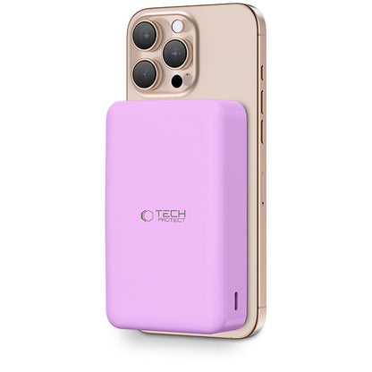 Vanjska baterija Wireless Tech-Protect PB12 LifeMag, 20000mAh, 20W, QC + PD + FQI, 1 x QI - 1 x USB-A - 1 x USB-C, Ljubičasta