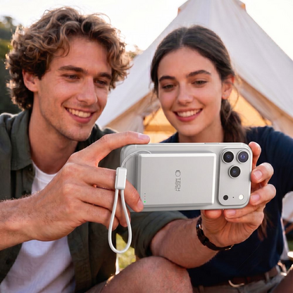 Bežična vanjska baterija Tech-Protect PB40 LifeMag, 10000mAh, 25W, PD + FQI, 1 x QI - 1 x USB-C, Srebrna