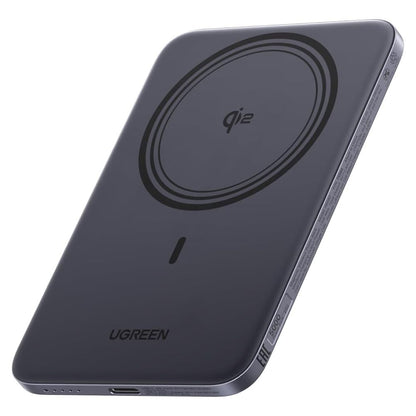 Bežična vanjska baterija UGREEN PB580 (75984B), 5000mAh, 15W, PD + FQI, 1 x QI - 1 x USB-C, Siva