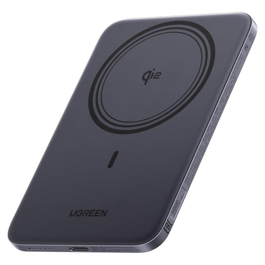 Bežična vanjska baterija UGREEN PB580 (75984B), 5000mAh, 20W, PD + FQI, 1 x QI - 1 x USB-C, Siva