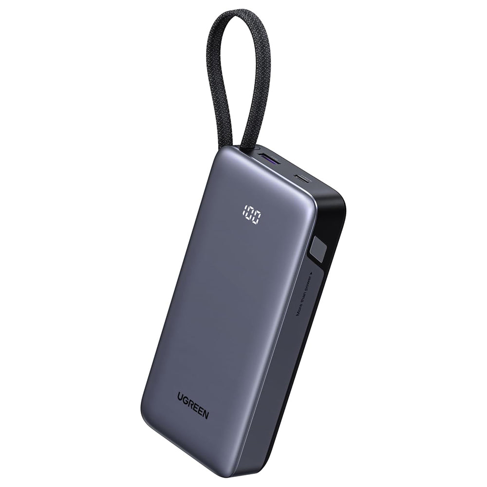 Vanjska baterija UGREEN PB536 (55988B), 20000mAh, 45W, QC + PD, 1 x USB-A - 2 x USB-C, Siva