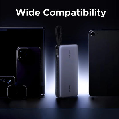 Vanjska baterija UGREEN PB726 (55995B), 25000mAh, 165W, QC + PD, 1 x USB-A - 3 x USB-C, Siva
