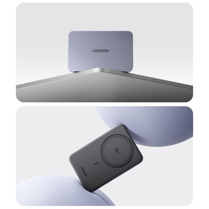Bežična vanjska baterija UGREEN PB580 (75984B), 5000mAh, 15W, PD + FQI, 1 x QI - 1 x USB-C, Siva