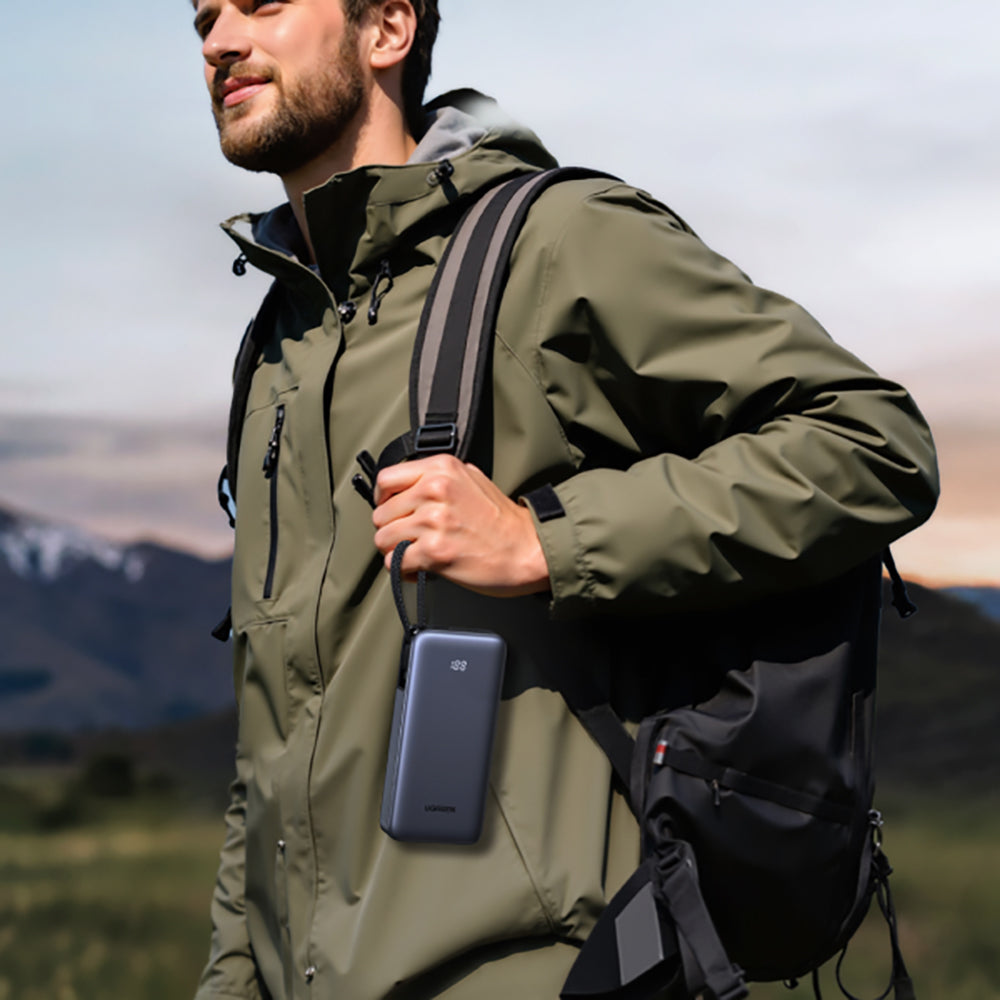 Vanjska baterija UGREEN PB536 (55988B), 20000mAh, 45W, QC + PD, 1 x USB-A - 2 x USB-C, Siva
