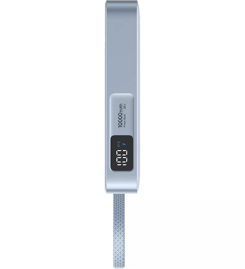 Bežična vanjska baterija UGREEN MagFlow PB773 (65958), 10000mAh, 25W, PD + FQI, 1 x QI - 2 x USB-C, Plava