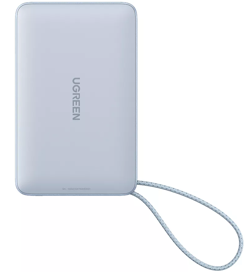 Bežična vanjska baterija UGREEN MagFlow PB773 (65958), 10000mAh, 25W, PD + FQI, 1 x QI - 2 x USB-C, Plava