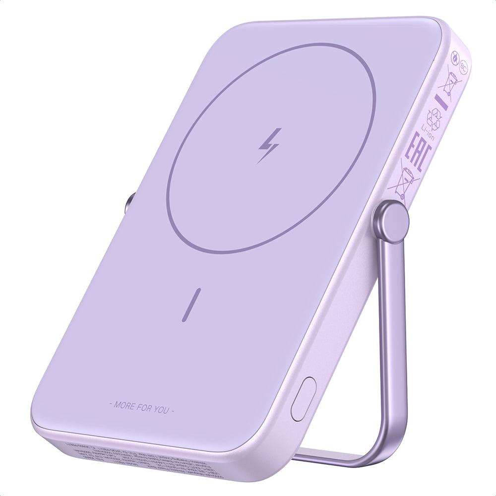 Vanjska bežična baterija UGREEN PB571 Uno, 5000mAh, 20W, PD + FQI, 1 x QI - 1 x USB-C, Ljubičasta