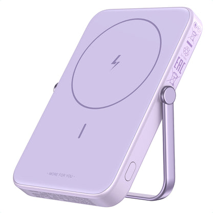 Vanjska bežična baterija UGREEN PB571 Uno, 5000mAh, 20W, PD + FQI, 1 x QI - 1 x USB-C, Ljubičasta