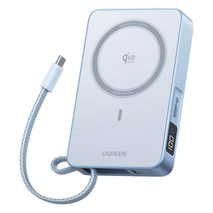 Bežična vanjska baterija UGREEN MagFlow PB773 (65958B), 10000mAh, 25W, PD + FQI, 1 x QI - 2 x USB-C, Plava