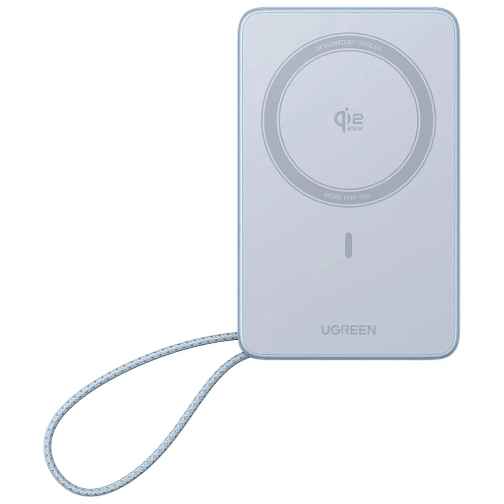 Bežična vanjska baterija UGREEN MagFlow PB773 (65958B), 10000mAh, 25W, PD + FQI, 1 x QI - 2 x USB-C, Plava