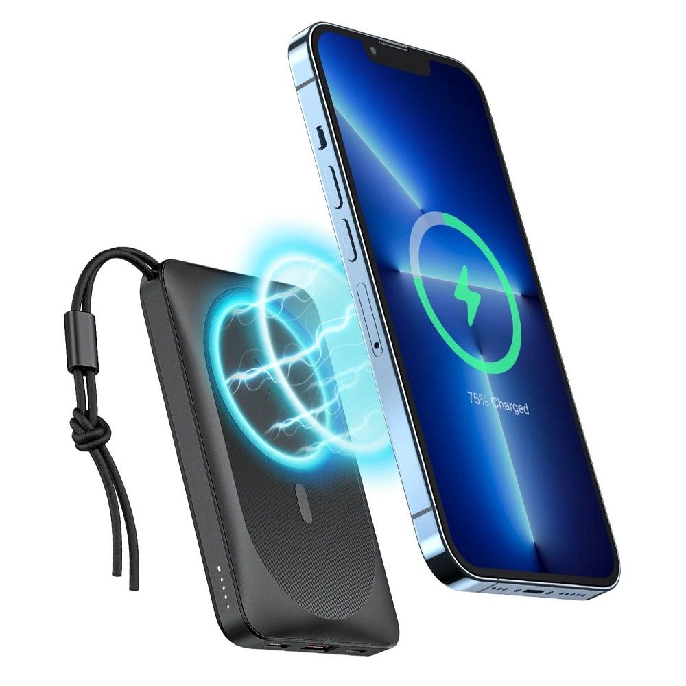 Vanjska bežična baterija Veger VP1151 / W1151, 10000mAh, 22.5W, QC + PD + FQI, 1 x QI - 1 x USB-A - 1 x USB-C, Crna