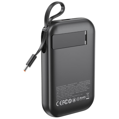 Vanjska baterija Wireless XO Design PR270, 10000mAh, 22.5W, QC + PD + QI, 1 x QI - 1 x USB-A - 1 x USB-C, Crna