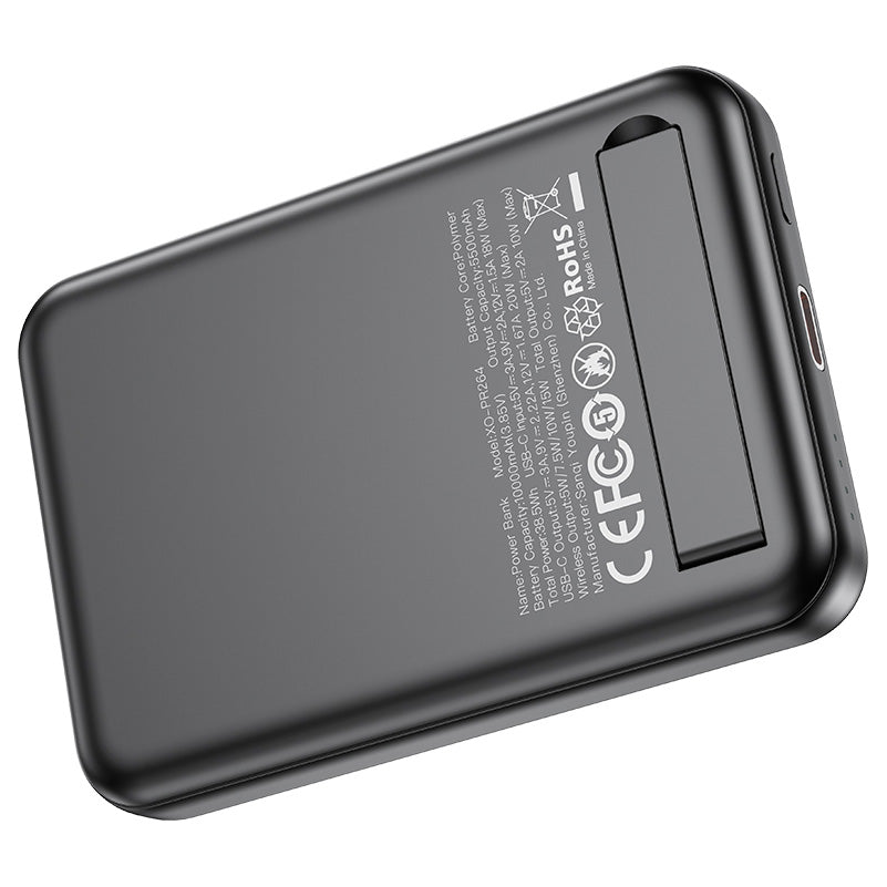 Vanjska baterija Wireless XO Design PR264, 10000mAh, 20W, PD + FQI, 1 x USB-C, Crna