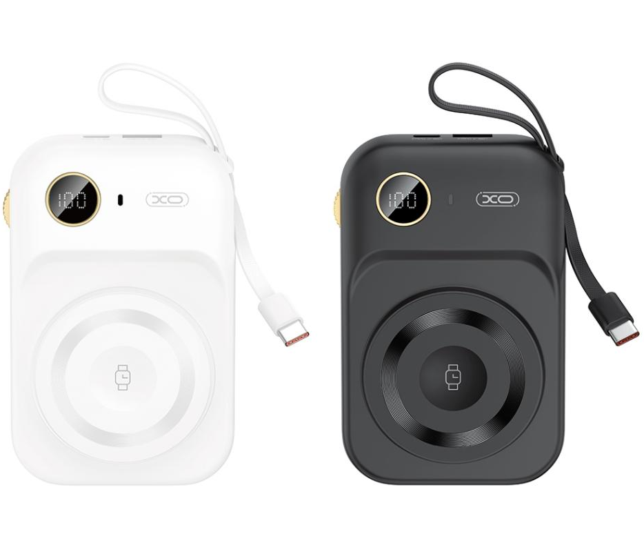 Vanjska baterija Wireless XO Design PR270, 10000mAh, 22.5W, QC + PD + QI, 1 x QI - 1 x USB-A - 1 x USB-C, Crna