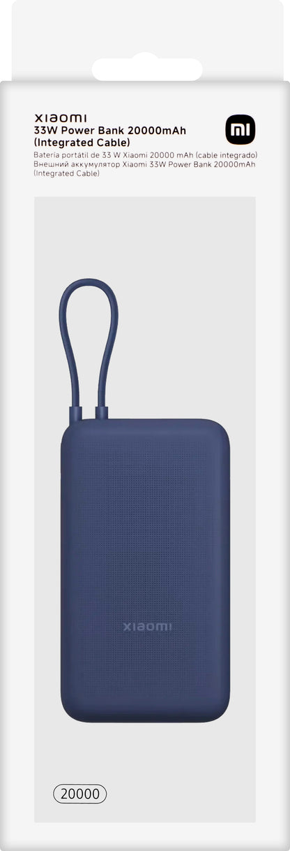 Vanjska baterija Xiaomi, 20000mAh, 33W, QC + PD, 1 x USB-A - 2 x USB-C, Plava BHR8975GL