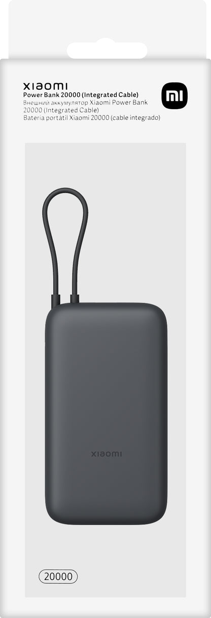 Xiaomi vanjska baterija, 20000mAh, 22.5W, QC + PD, 1 x USB-A - 2 x USB-C, Siva BHR9740GL