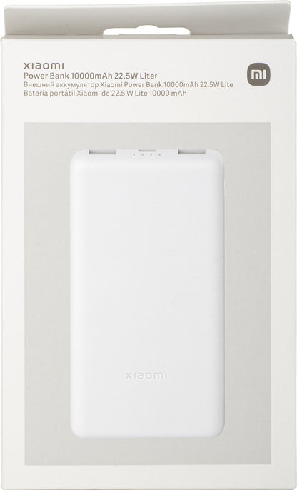 Vanjska baterija Xiaomi Lite, 10000mAh, 22.5W, QC + PD, 1 x USB-C - 2 x USB-A, Bijela BHR9350GL