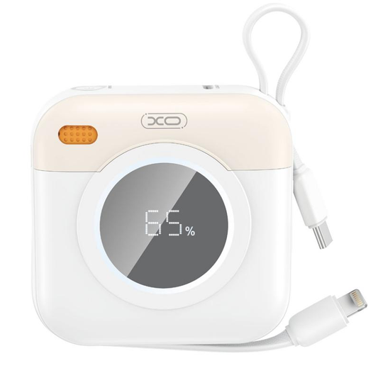 Vanjska baterija XO Design PR258, 10000mAh, 20W, QC + PD, 1 x Lightning - 1 x USB-C, Bež